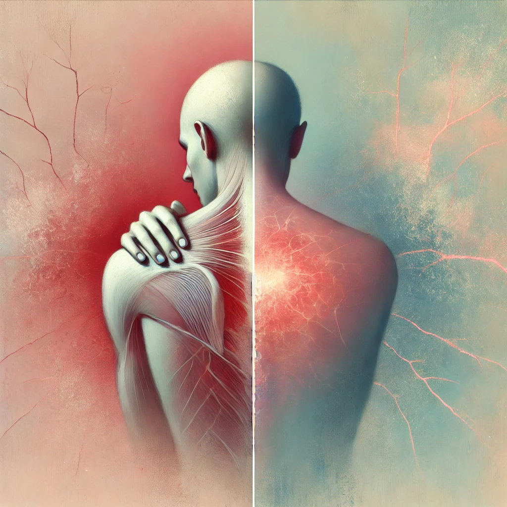 ALT: зображення, яке відображає контраст між фізичним та психічним болем